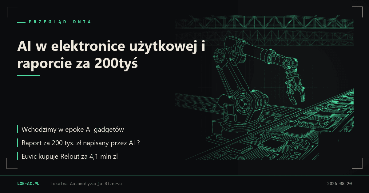 AI  w elektronice użytkowej i raporcie za 200tyś
